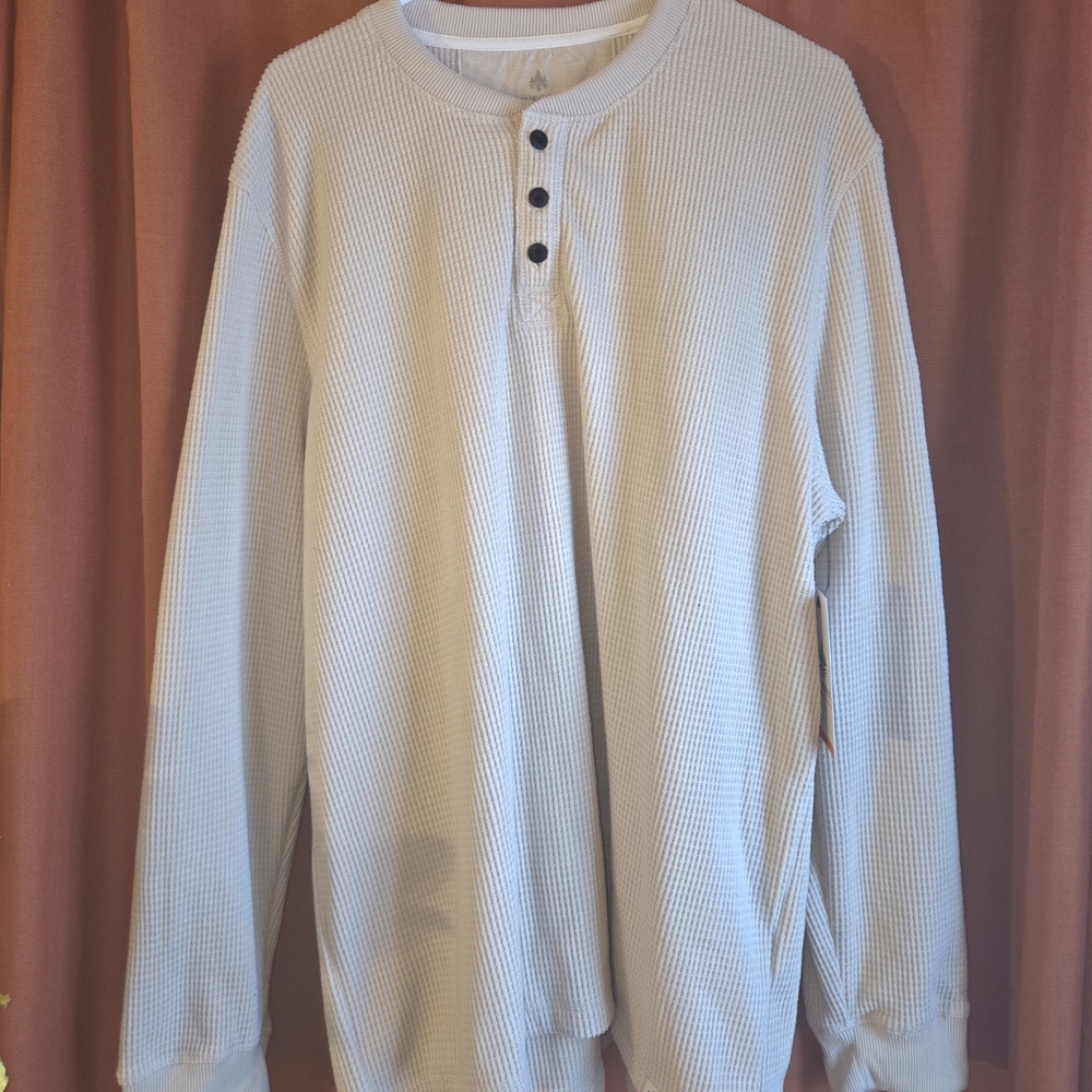 RAINFOREST Cream Henley Sweatshirt